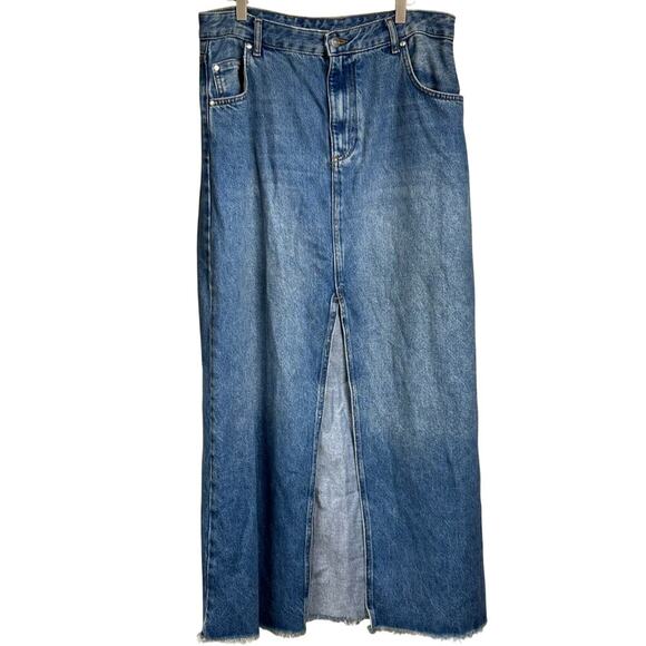 Pilcro The Madi Front Slit Denim maxiskirt, classic, Western, street style - Picture 1 of 6